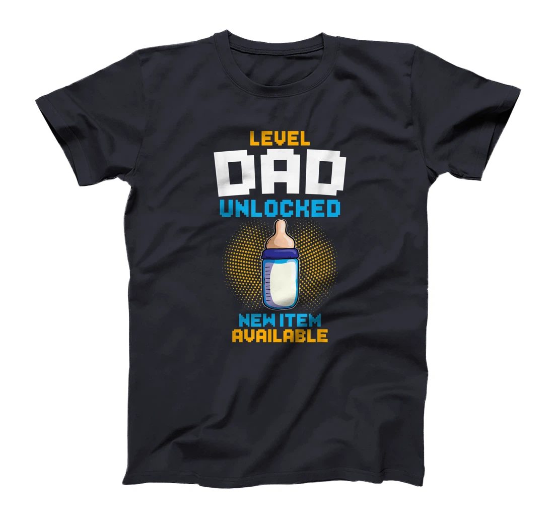 Mens Level Dad Unlocked Pregnancy Announcement Gamer Father To Be T-Shirt