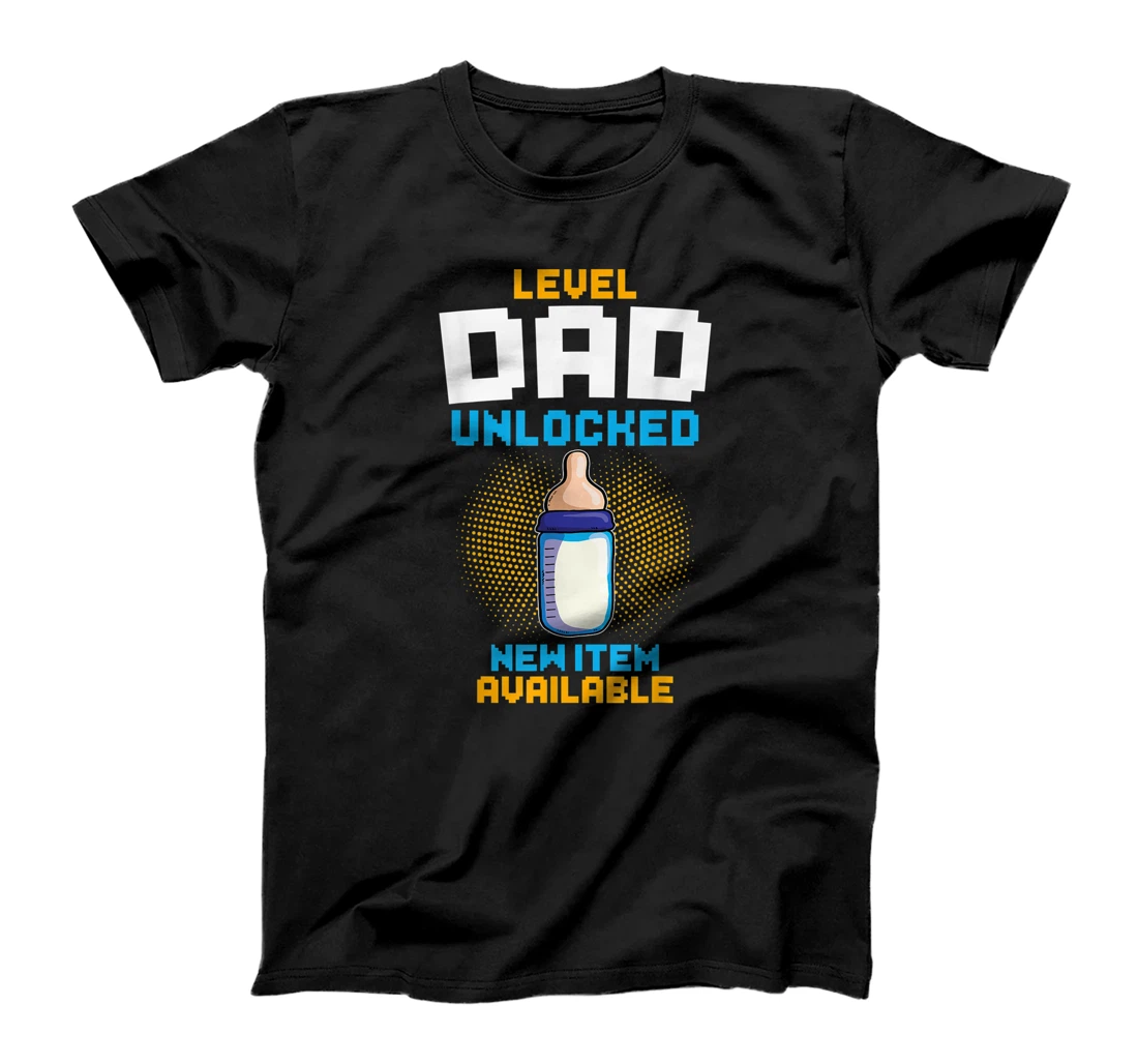 Mens Level Dad Unlocked Pregnancy Announcement Gamer Father To Be T-Shirt