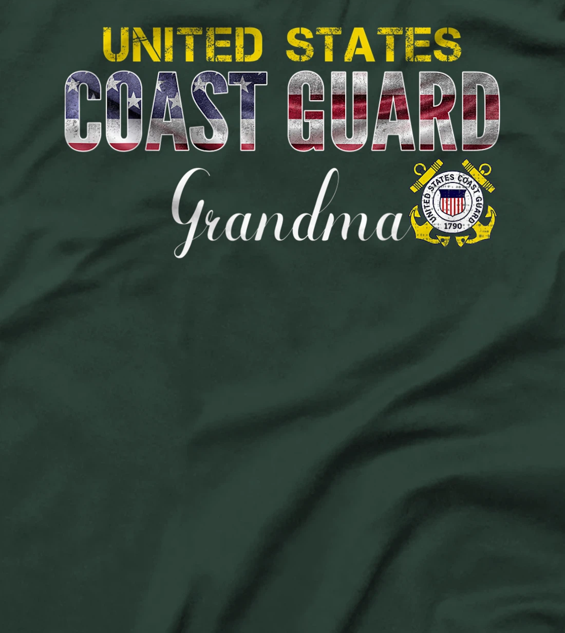 United States Flag American Coast Guard Grandma Veteran T-Shirt