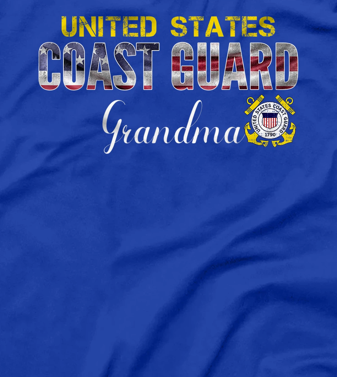 United States Flag American Coast Guard Grandma Veteran T-Shirt