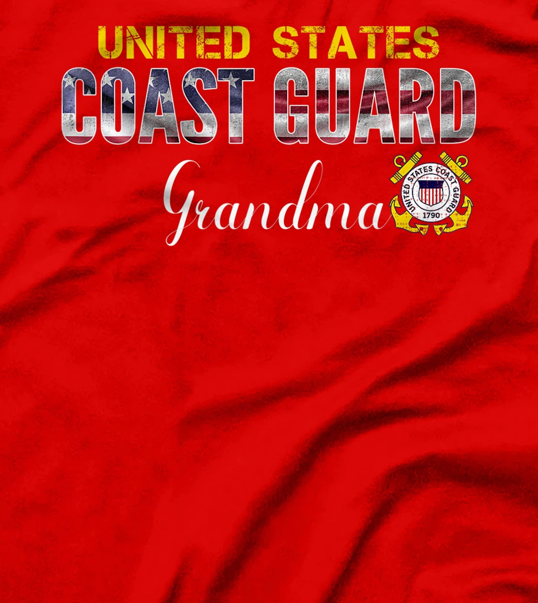 United States Flag American Coast Guard Grandma Veteran T-Shirt