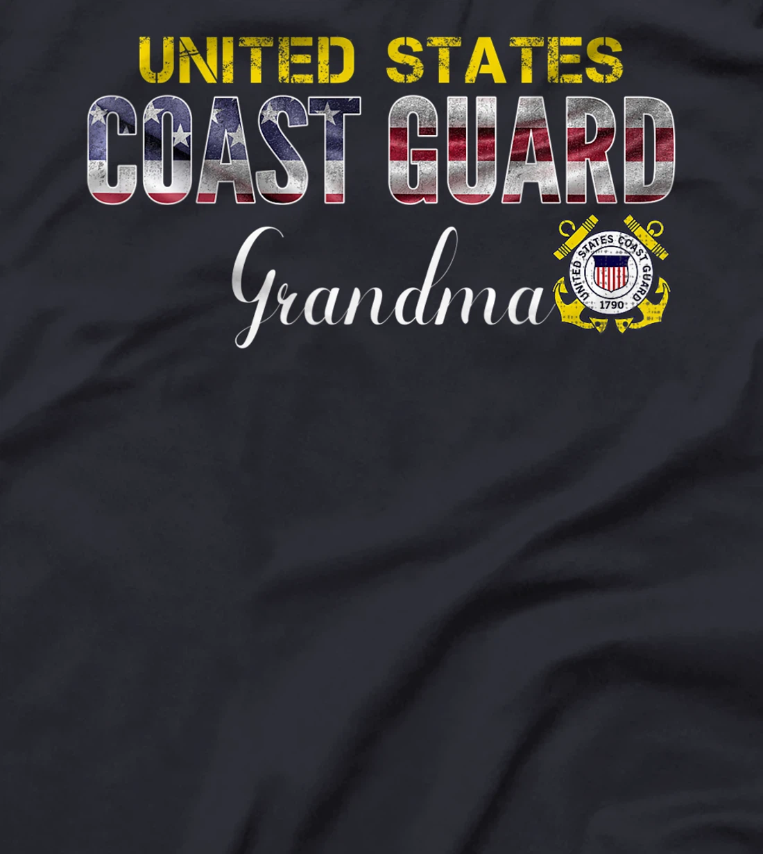 United States Flag American Coast Guard Grandma Veteran T-Shirt