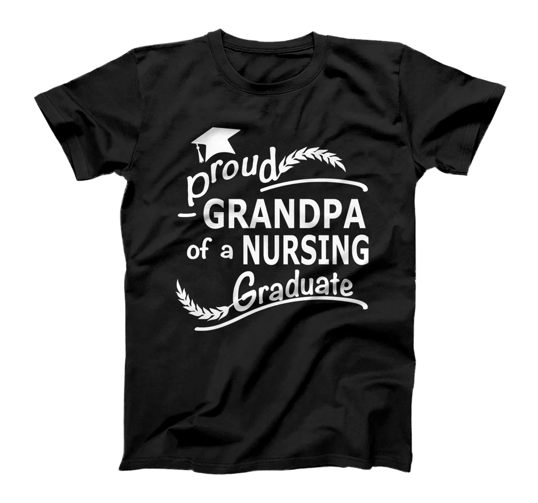 Mens Proud Grandpa Of Nursing Graduate Nursing School Graduation Premium T-Shirt