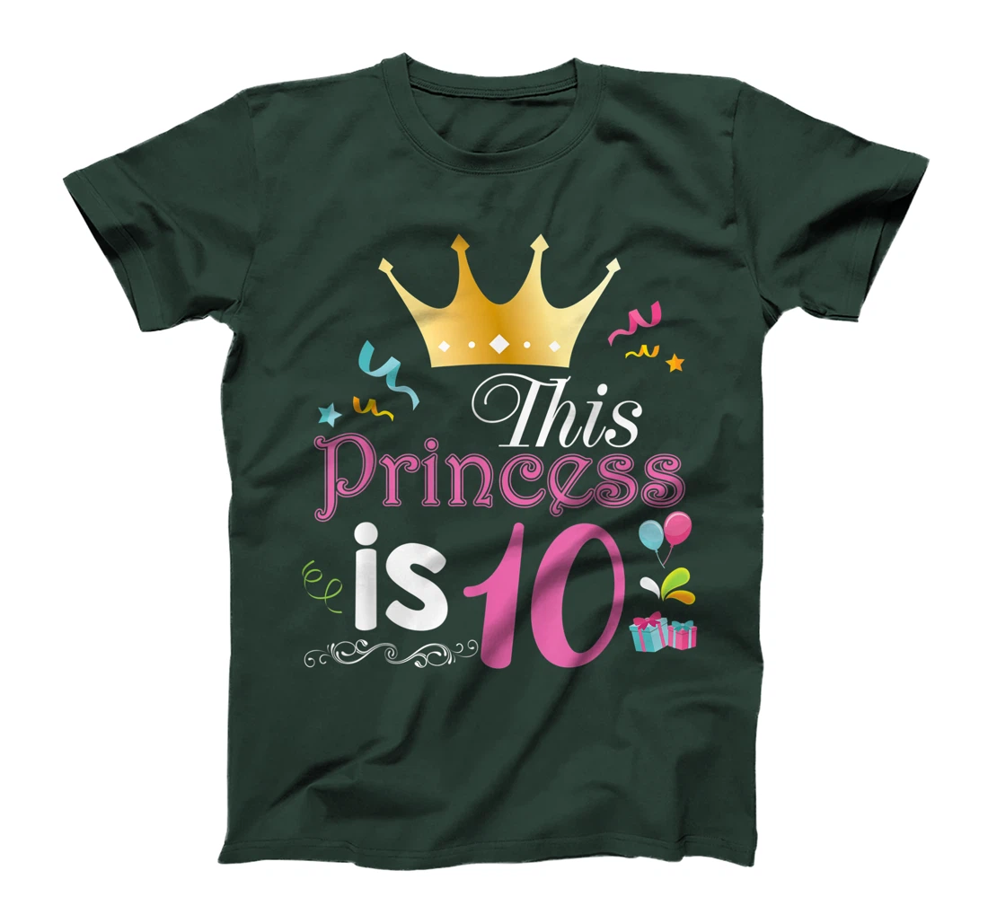 This Princess Is 10 Year Old 10th Happy Birthday To Me Girl T-Shirt