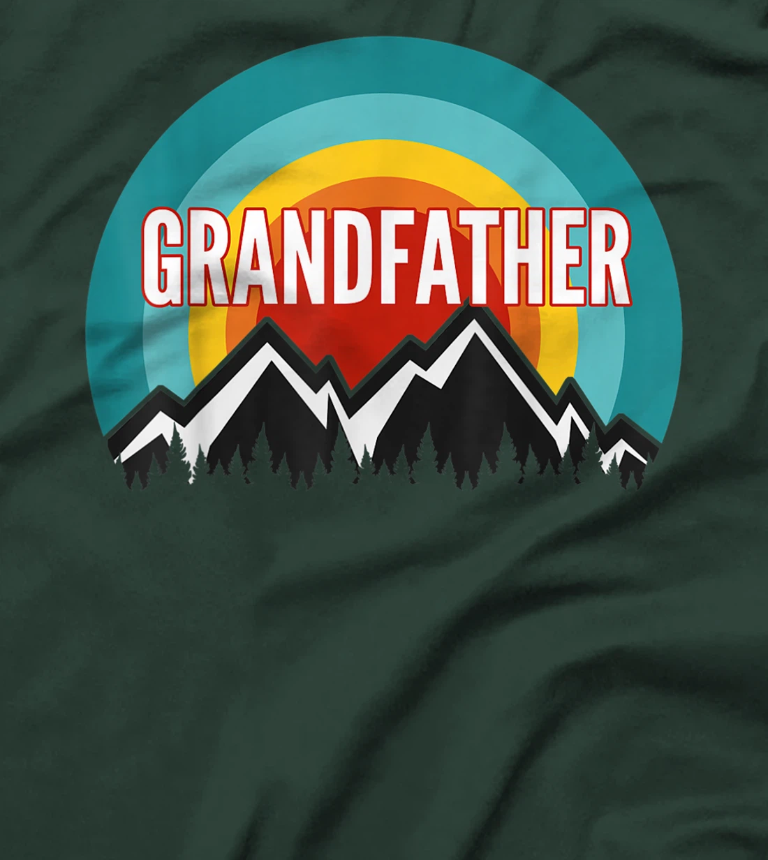 Grandfather, Vintage Retro Sunset Design T-Shirt
