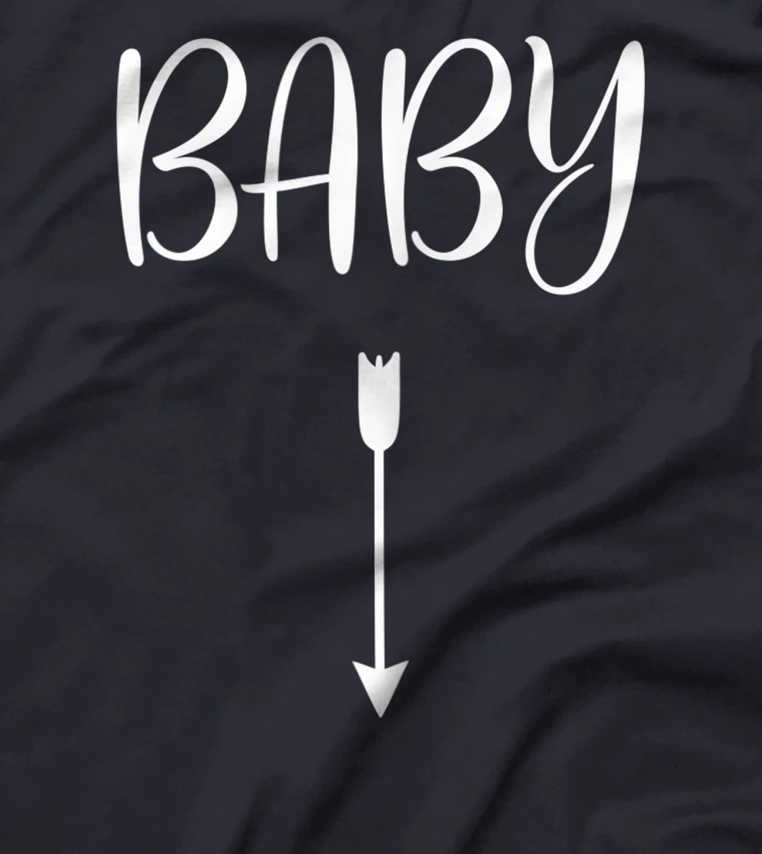 Womens Baby with Arrow Pointing Down to Belly Matching Pregnancy T-Shirt