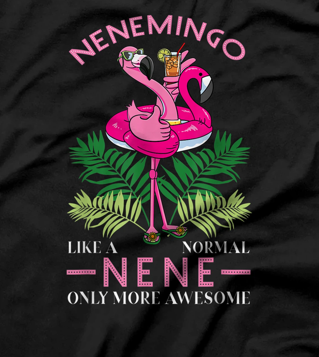 Nenemingo Grandmother Flamingo Lover Gramma Grandma Granny T-Shirt