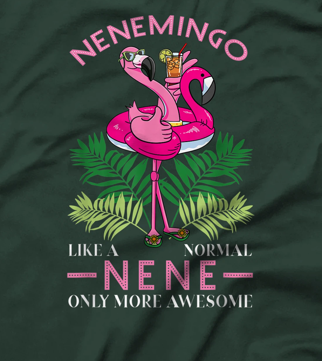Nenemingo Grandmother Flamingo Lover Gramma Grandma Granny T-Shirt