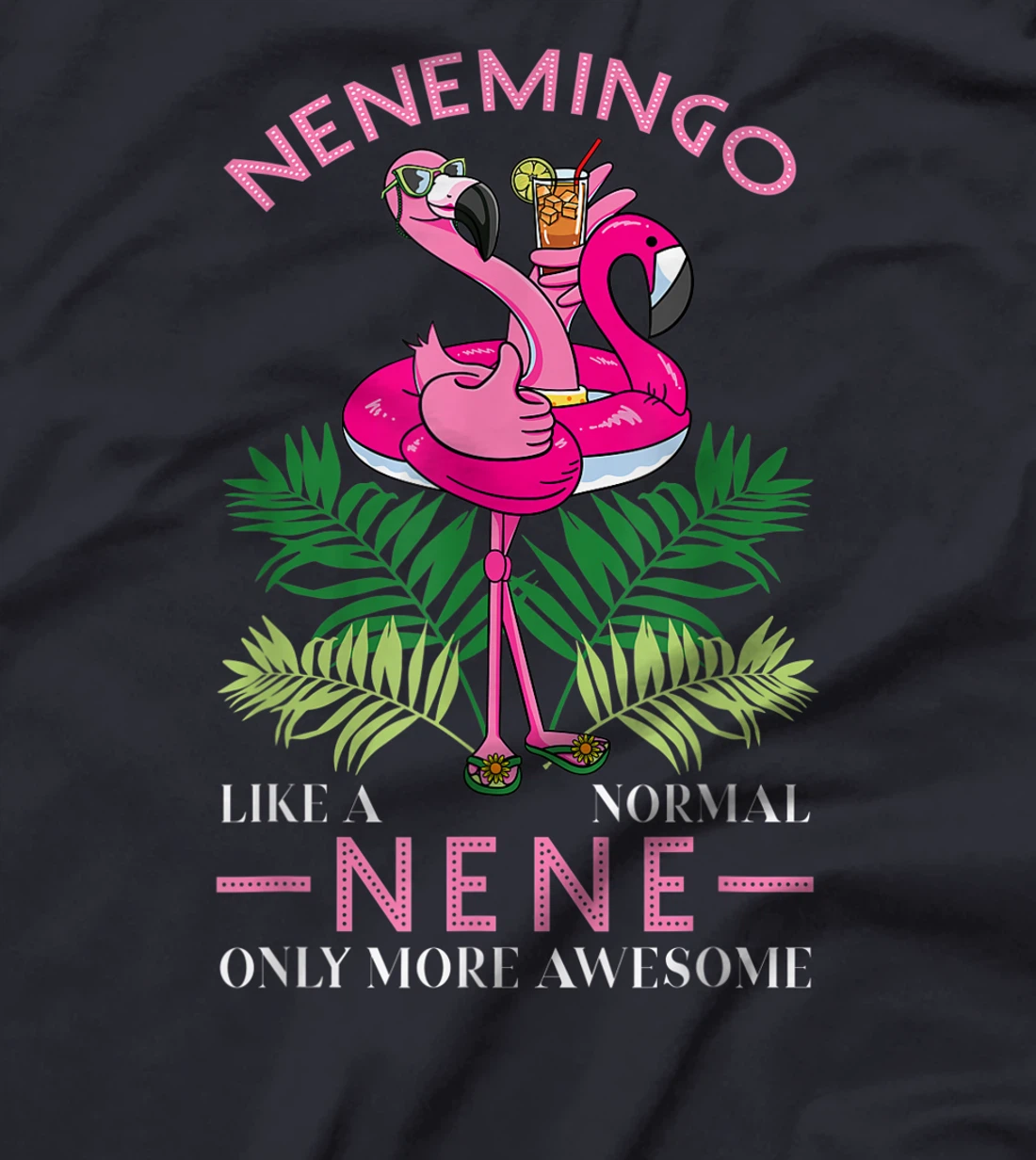 Nenemingo Grandmother Flamingo Lover Gramma Grandma Granny T-Shirt