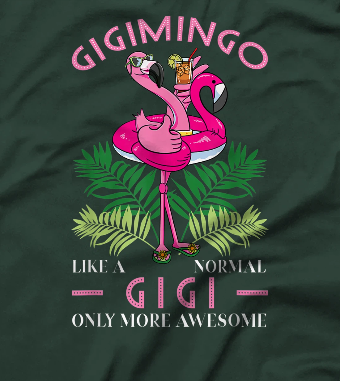 Gigimingo Grandmother Flamingo Lover Gramma Grandma Granny T-Shirt