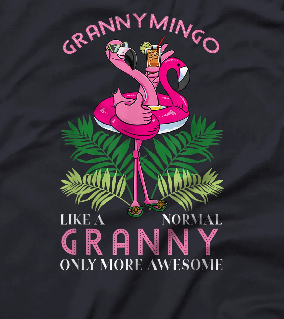 Grannymingo Grandmother Flamingo Lover Gramma Grandma Granny T-Shirt