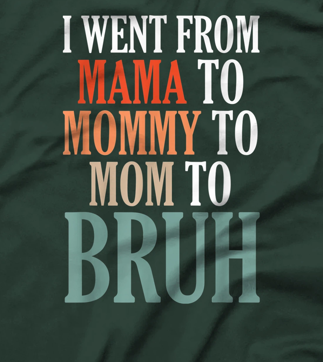 I Went From Mama To Mommy To Mom To Bruh T-Shirt