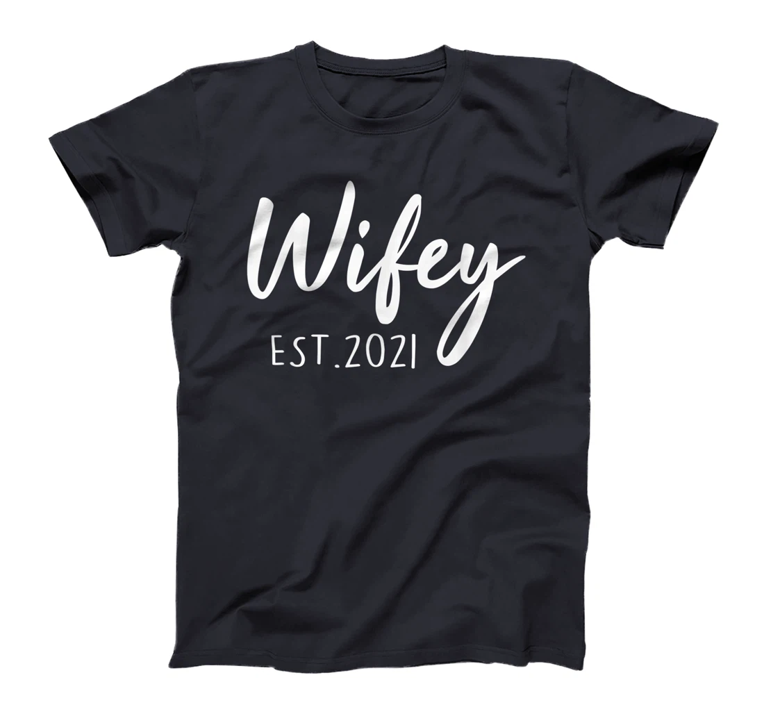 Wifey Est. 2021 New Wife Gift from Husband Couple Wedding T-Shirt