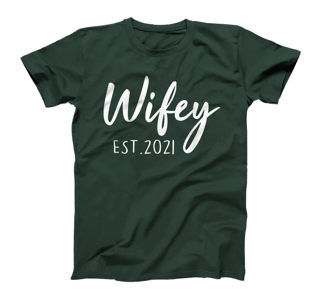 Wifey Est. 2021 New Wife Gift from Husband Couple Wedding T-Shirt
