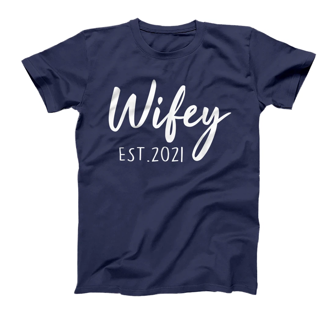 Wifey Est. 2021 New Wife Gift from Husband Couple Wedding T-Shirt