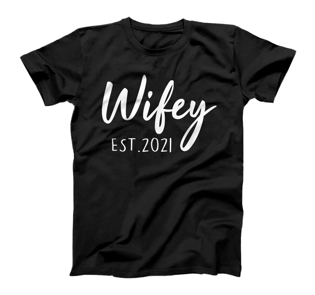 Wifey Est. 2021 New Wife Gift from Husband Couple Wedding T-Shirt