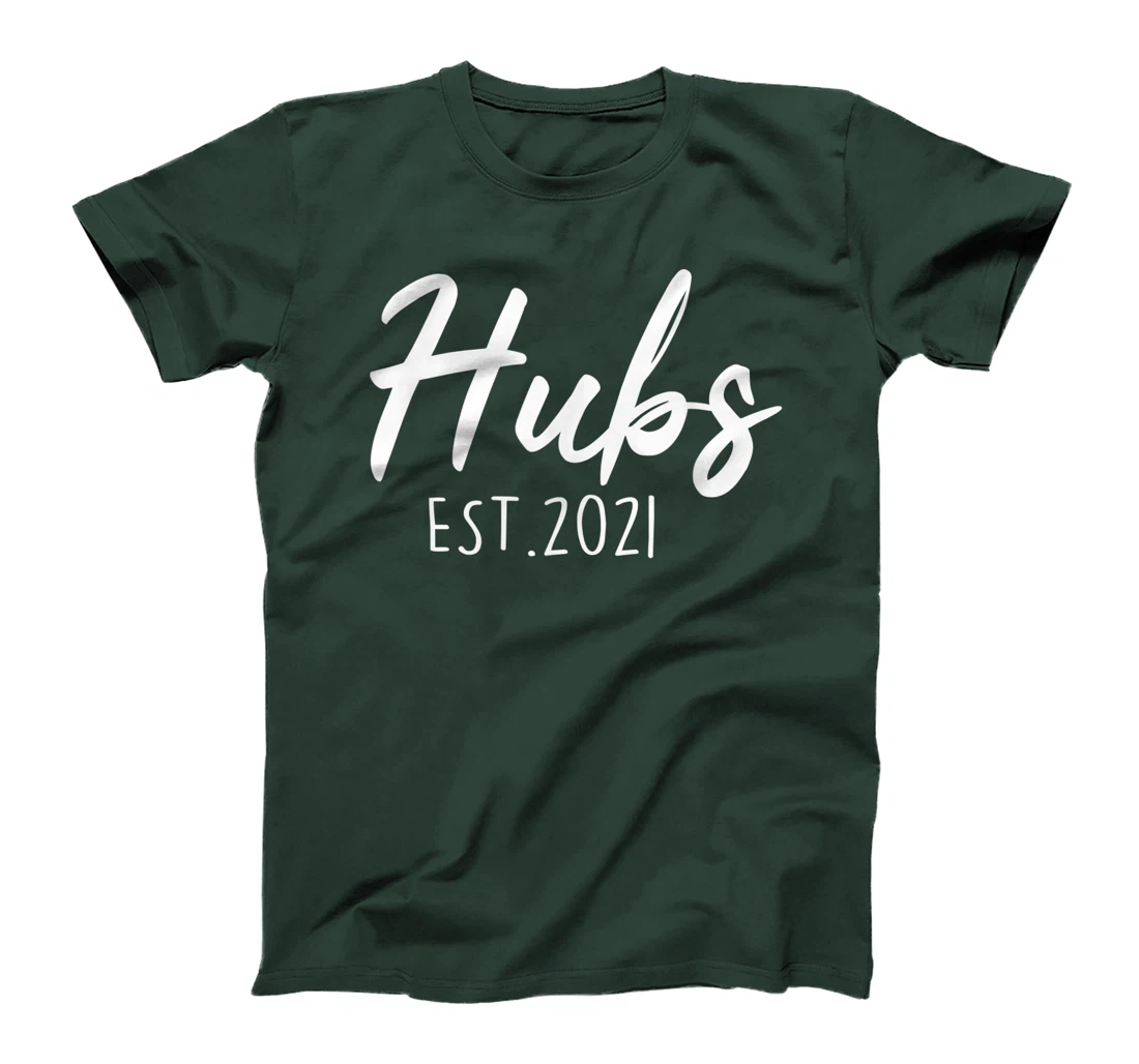 Hubs Est. 2021 New Husband Gift from Wife Couple Wedding T-Shirt
