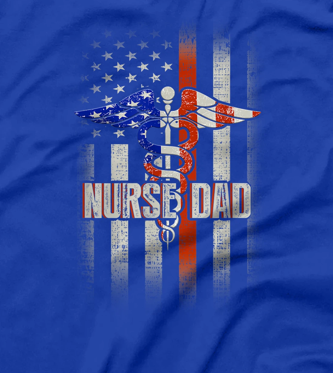 Mens Nurse Dad Proud Patriotic American Healthcare Fathers Gift T-Shirt