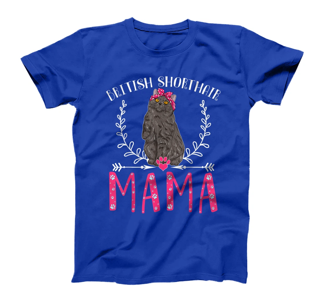 British Shorthair Mama Gifts Grandma Cat Lover Mom Fur Mama T-Shirt