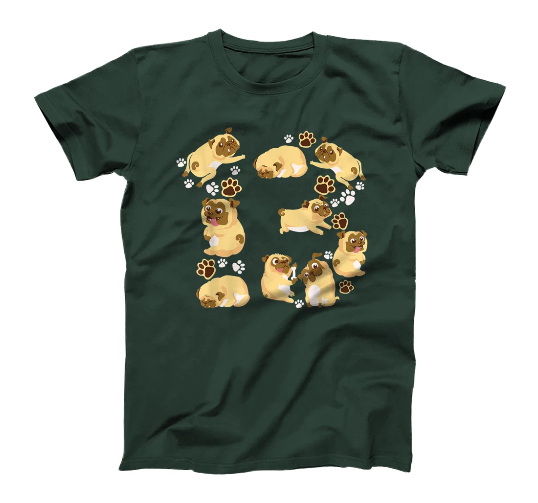 Cute Dog 13th Birthday Gift | Cool 13 Years Old Pug Boy Girl T-Shirt