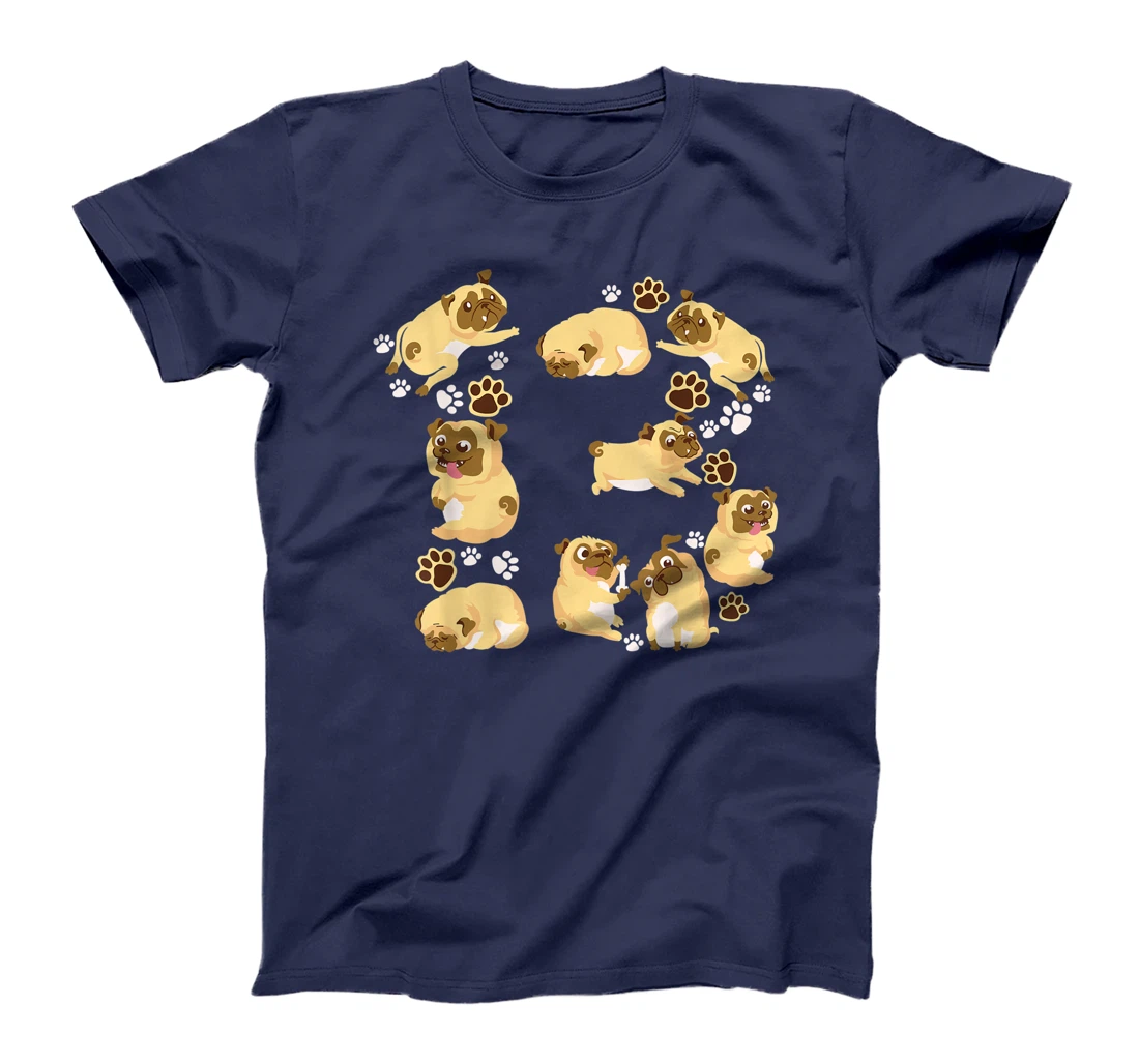 Cute Dog 13th Birthday Gift | Cool 13 Years Old Pug Boy Girl T-Shirt