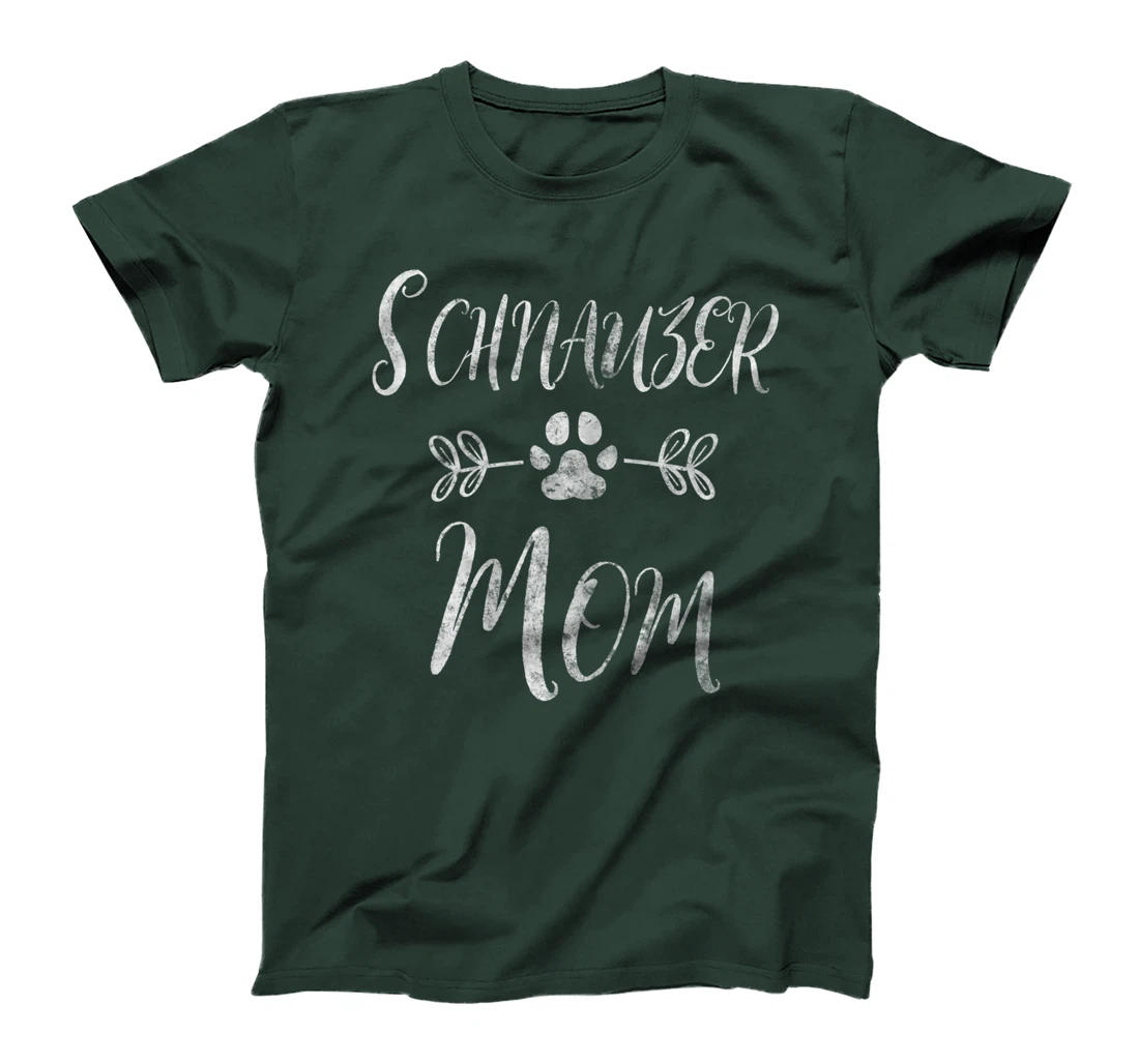 Womens Schnauzer Mom Shirt Stubborn Schnauzer Lover Funny Dog Mom T-Shirt