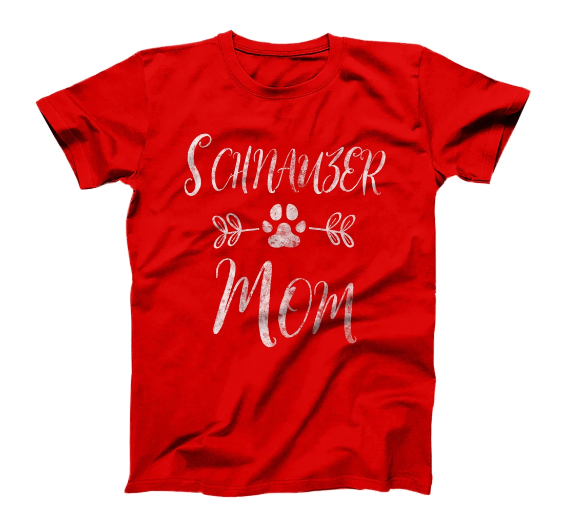 Womens Schnauzer Mom Shirt Stubborn Schnauzer Lover Funny Dog Mom T-Shirt