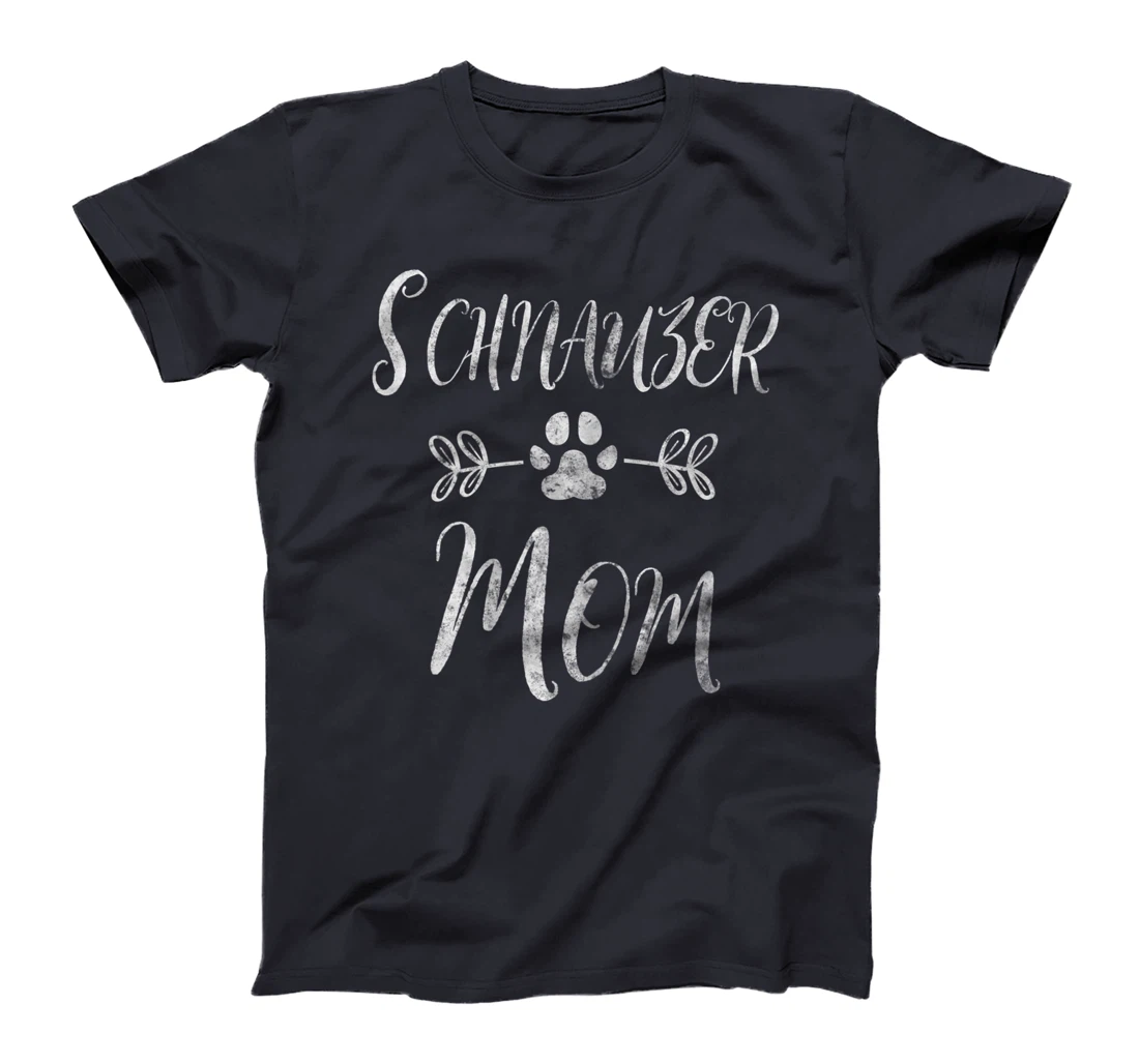 Womens Schnauzer Mom Shirt Stubborn Schnauzer Lover Funny Dog Mom T-Shirt