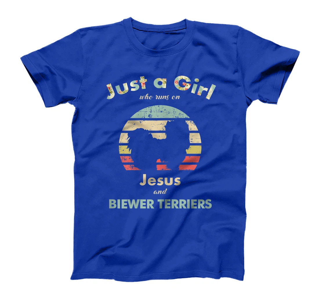 Just A Girl Who Runs on Jesus and Biewer Terriers T-Shirt