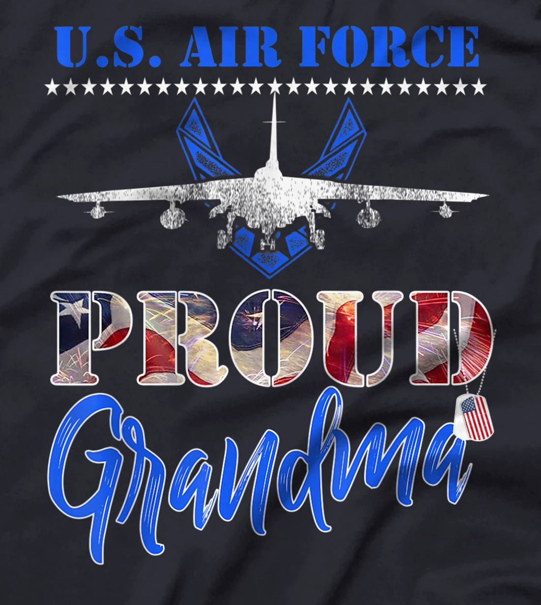Proud US Air Force Grandma Pride Military Family Tee - USAF T-Shirt