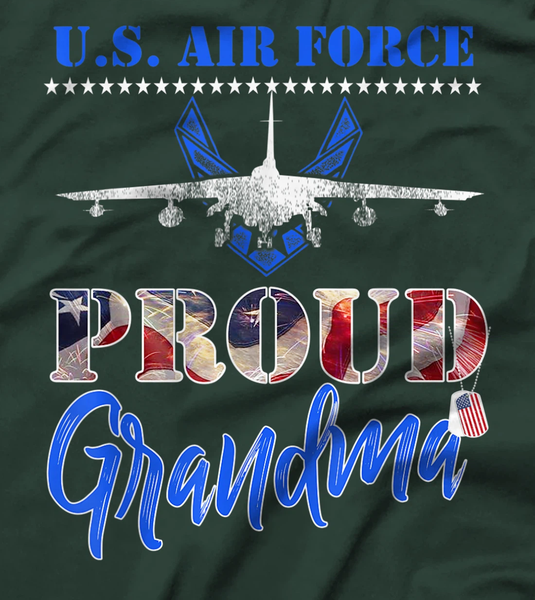 Proud US Air Force Grandma Pride Military Family Tee - USAF T-Shirt