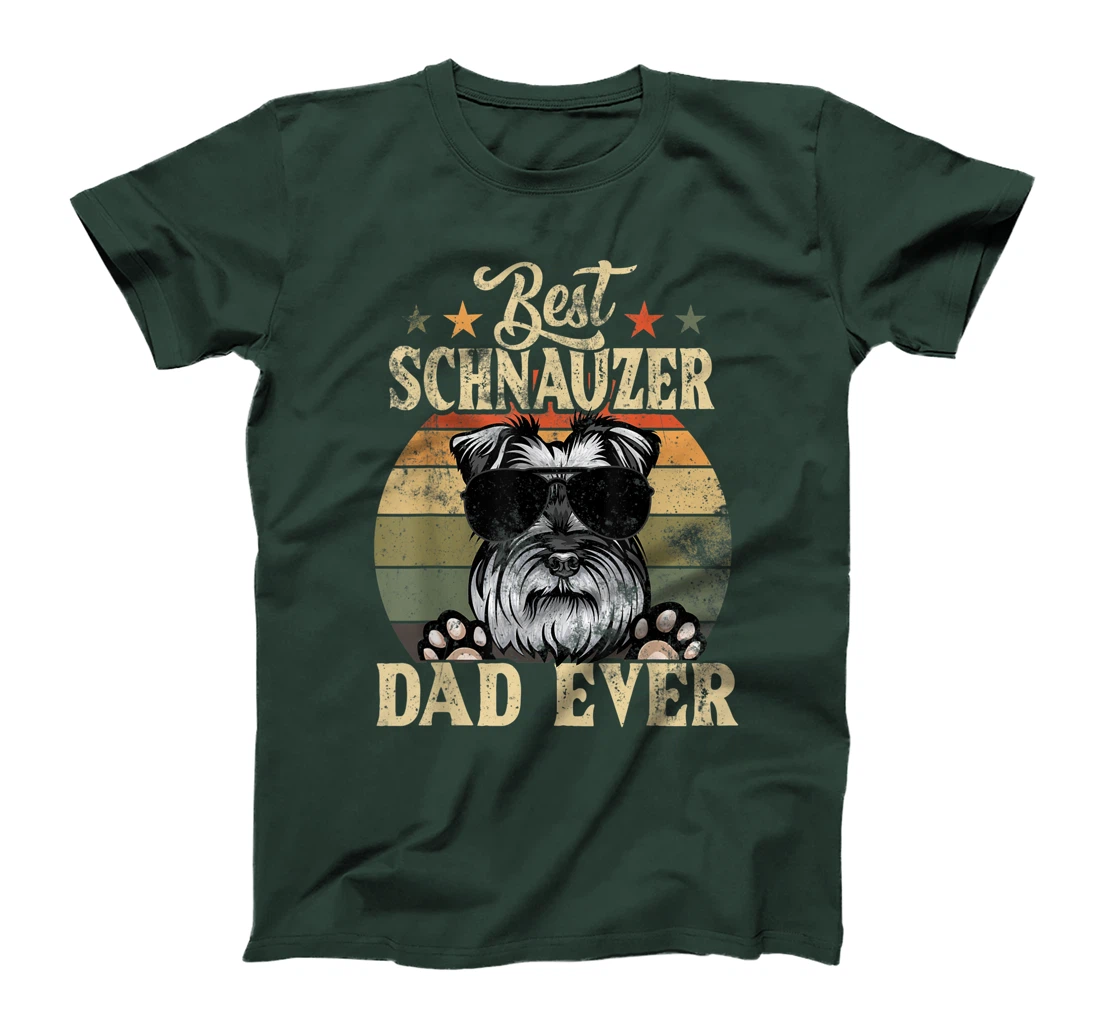 Best Schnauzer Dad Ever Vintage Retro Gift T-Shirt