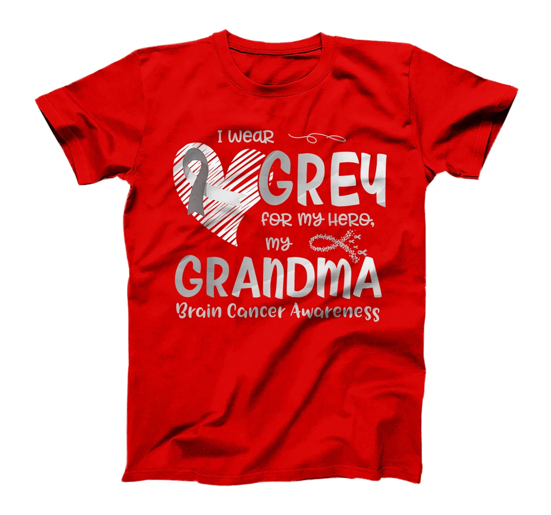 I Wear Gray For My Hero Grandma Brain Cancer Awareness T-Shirt