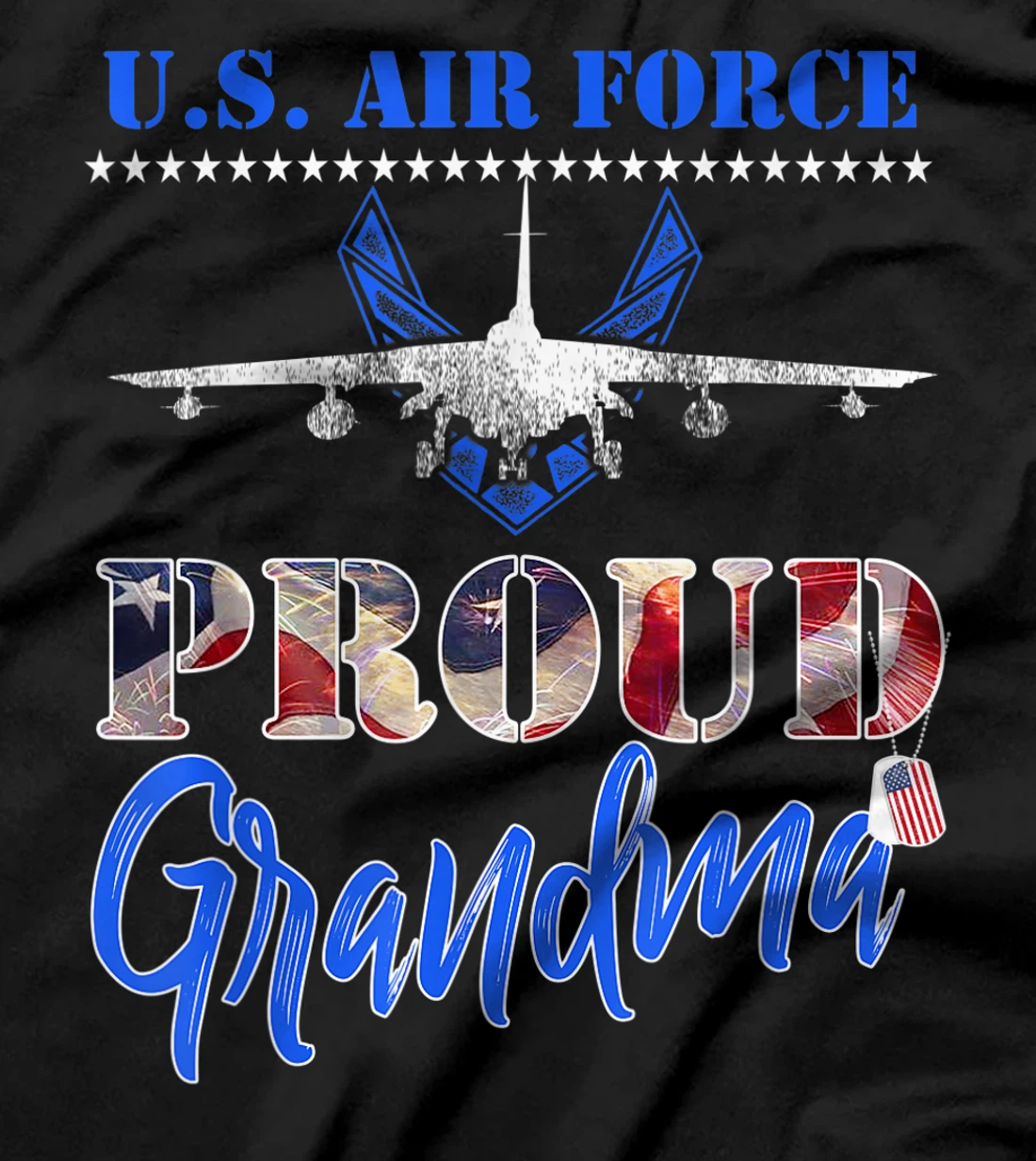 Proud US Air Force Grandma Pride Military Family Tee - USAF T-Shirt