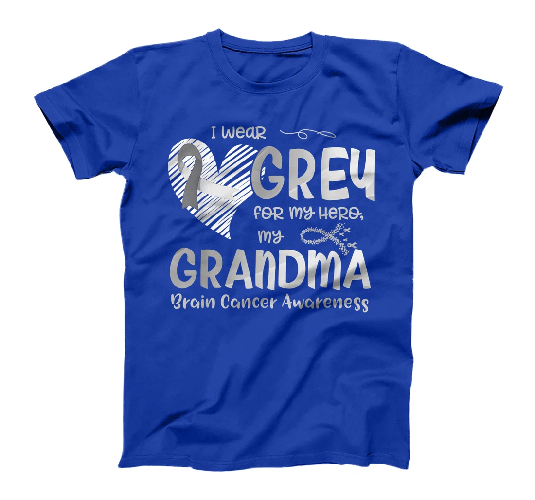 I Wear Gray For My Hero Grandma Brain Cancer Awareness T-Shirt
