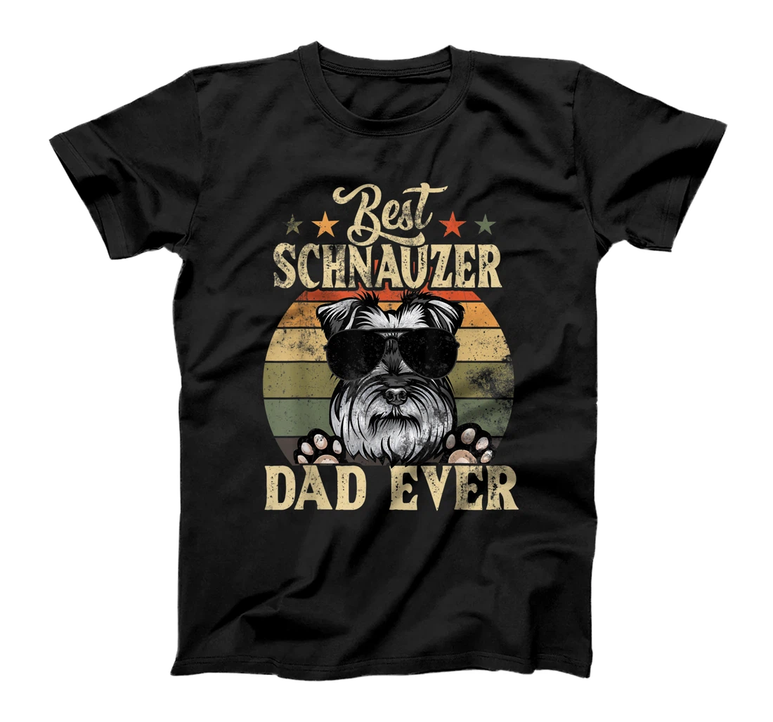 Best Schnauzer Dad Ever Vintage Retro Gift T-Shirt