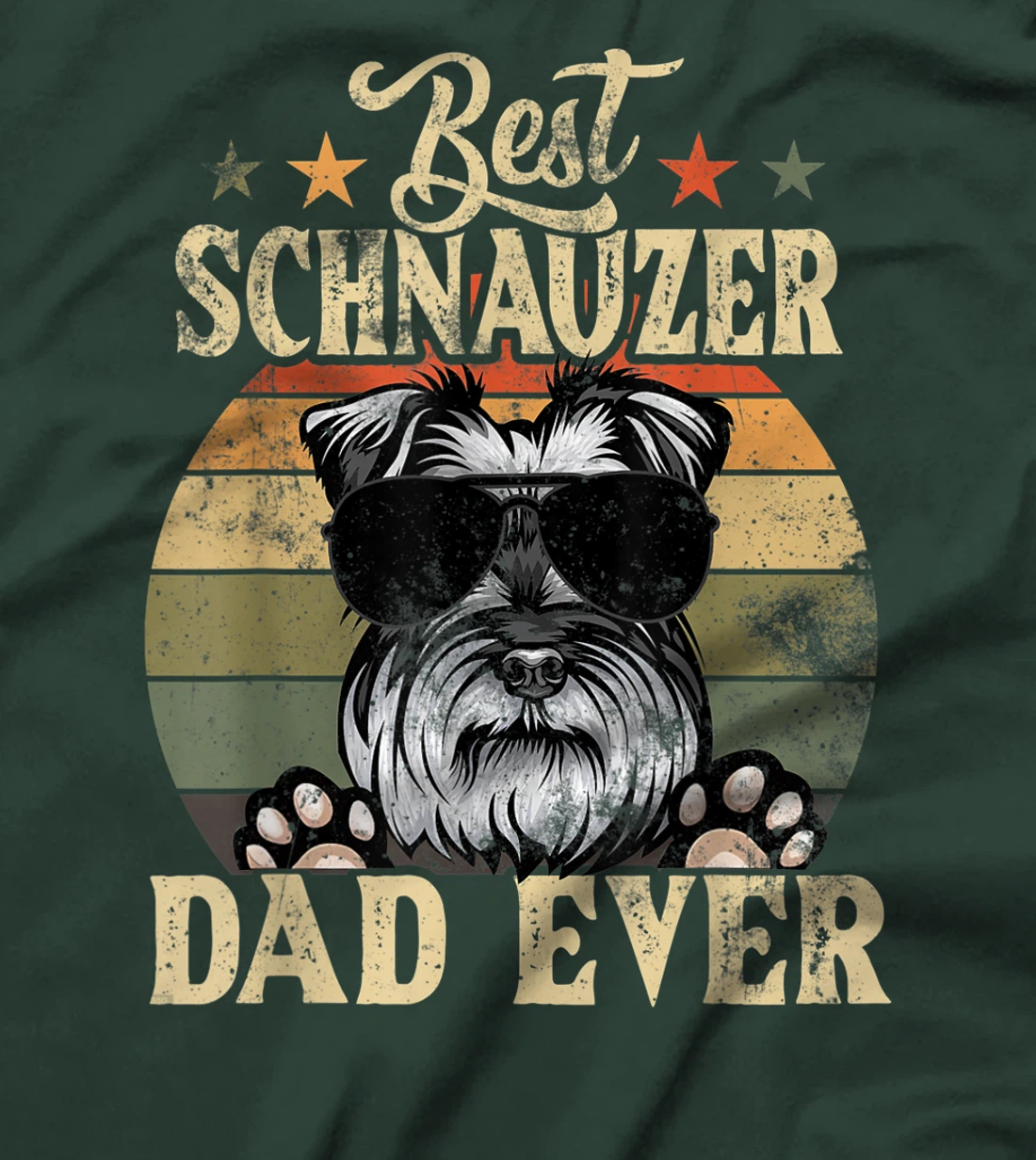 Best Schnauzer Dad Ever Vintage Retro Gift T-Shirt