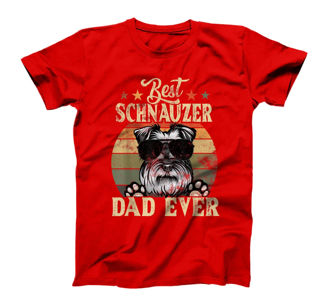 Best Schnauzer Dad Ever Vintage Retro Gift T-Shirt