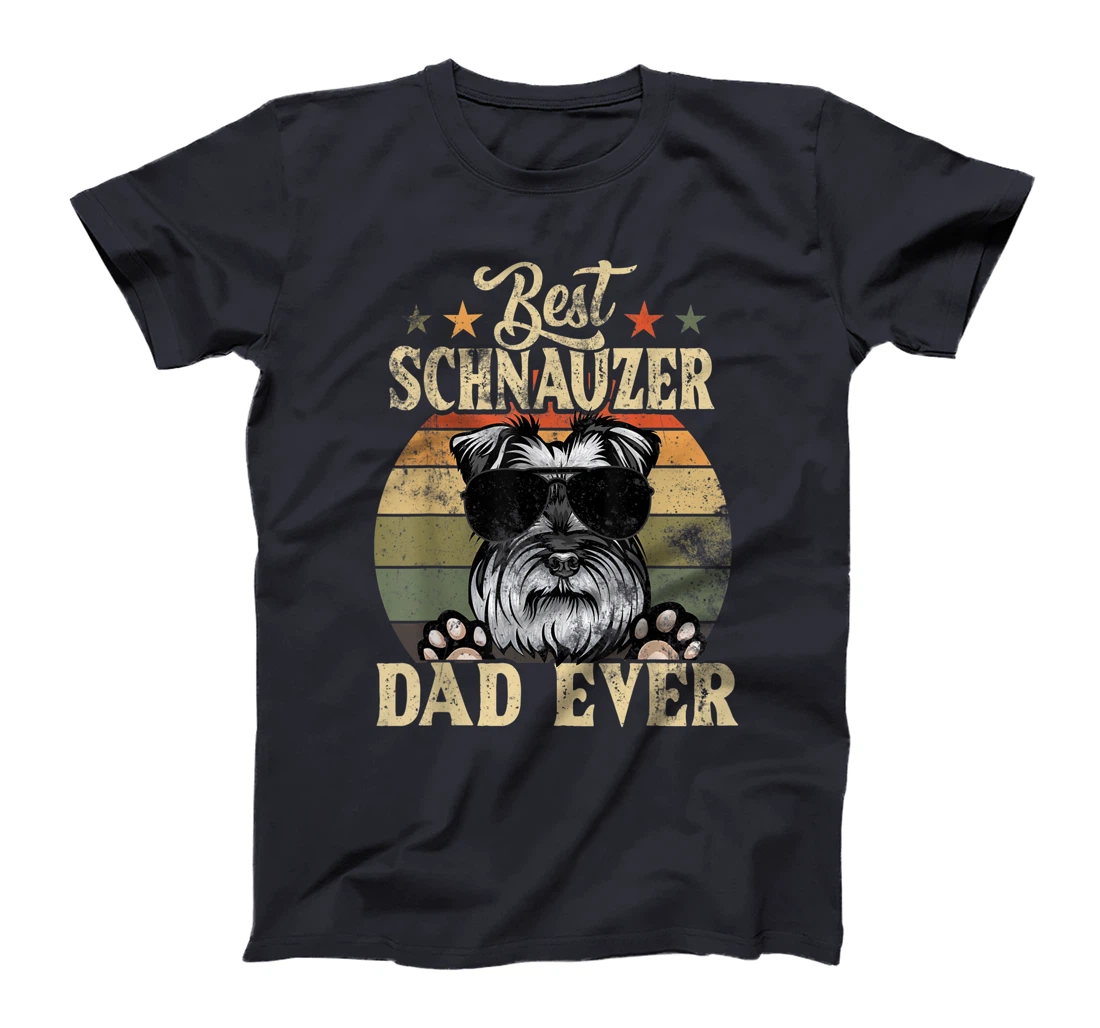 Best Schnauzer Dad Ever Vintage Retro Gift T-Shirt