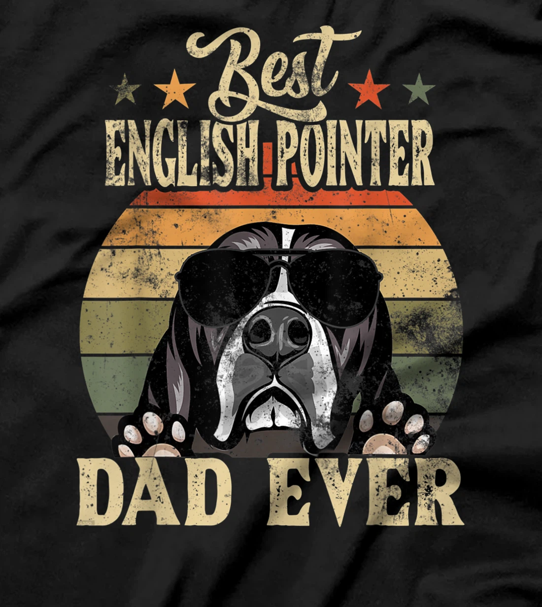 Best English Pointer Dad Ever Vintage Retro Gift T-Shirt