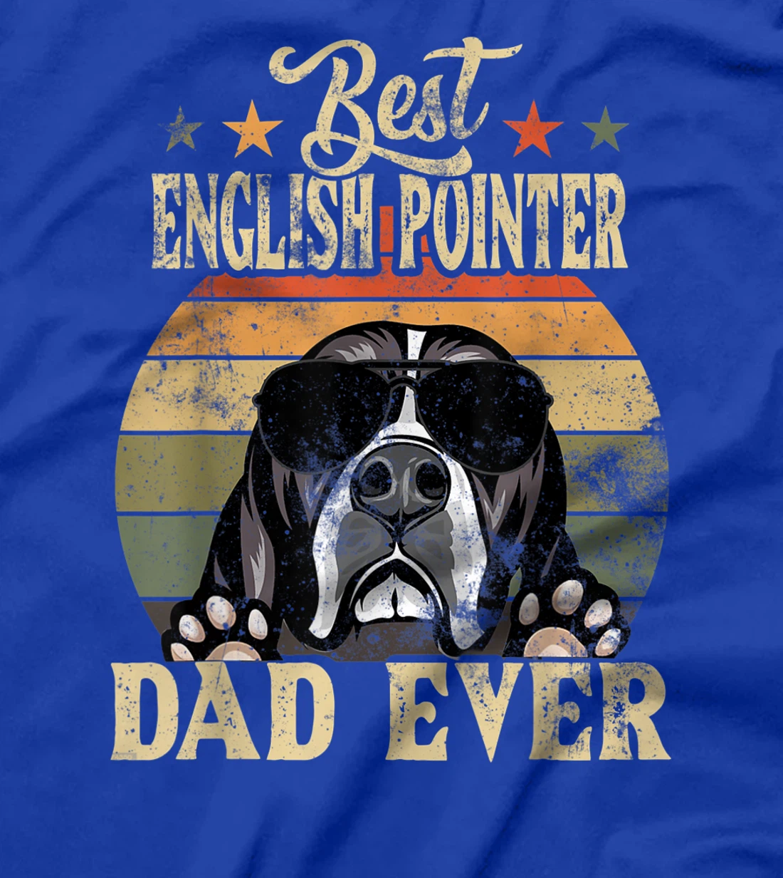 Best English Pointer Dad Ever Vintage Retro Gift T-Shirt