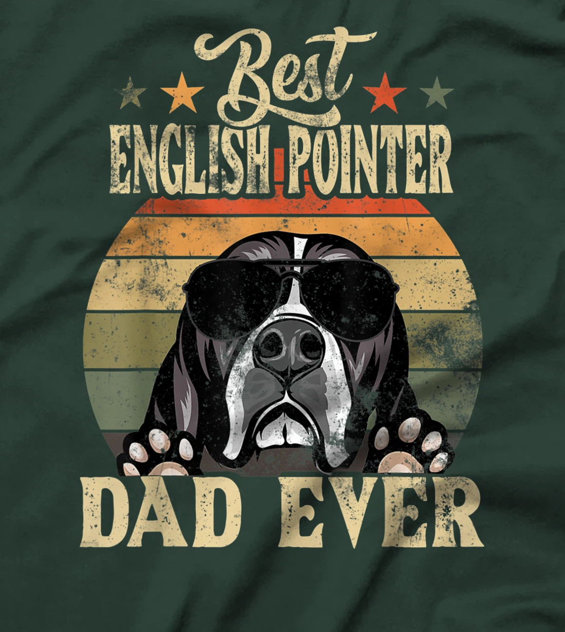 Best English Pointer Dad Ever Vintage Retro Gift T-Shirt