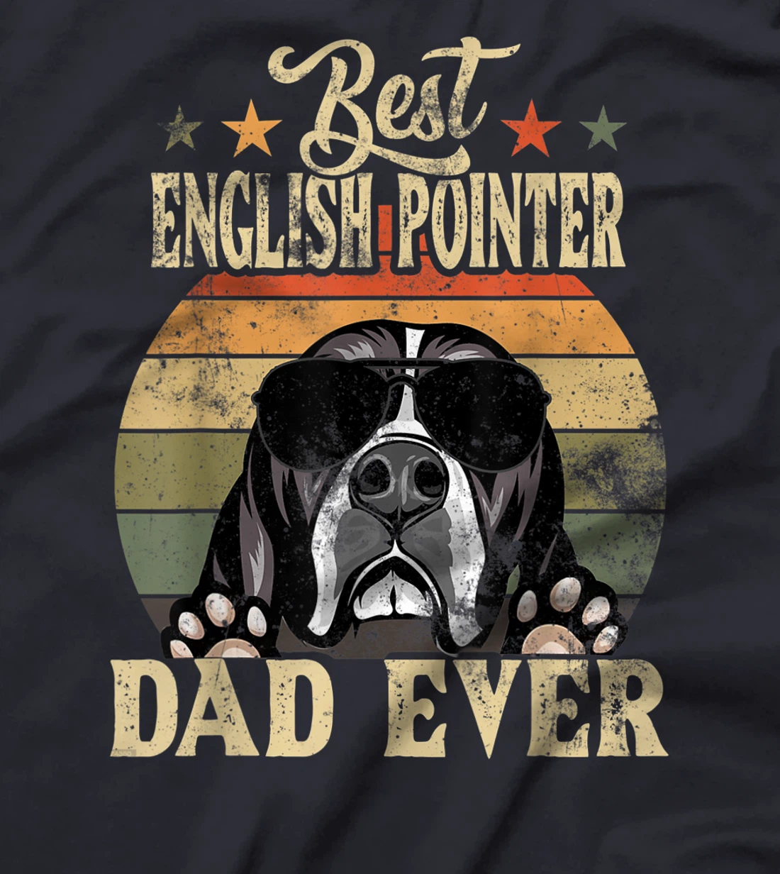 Best English Pointer Dad Ever Vintage Retro Gift T-Shirt