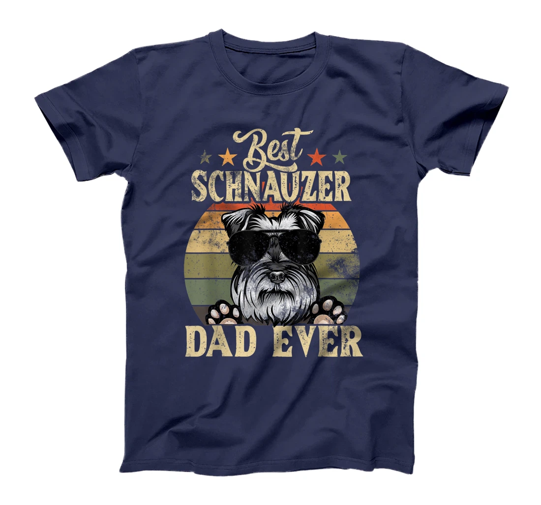 Best Schnauzer Dad Ever Vintage Retro Gift T-Shirt