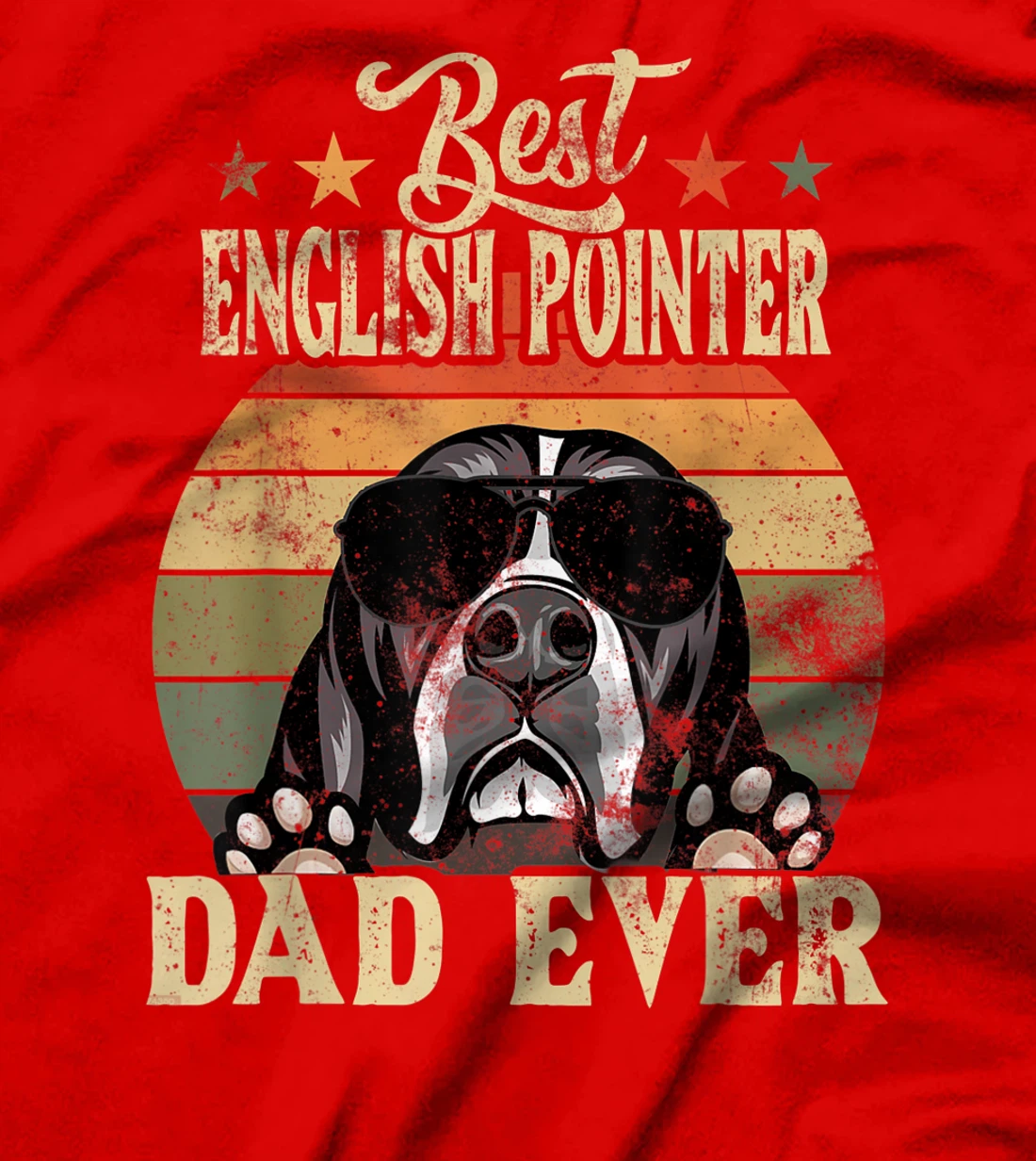 Best English Pointer Dad Ever Vintage Retro Gift T-Shirt