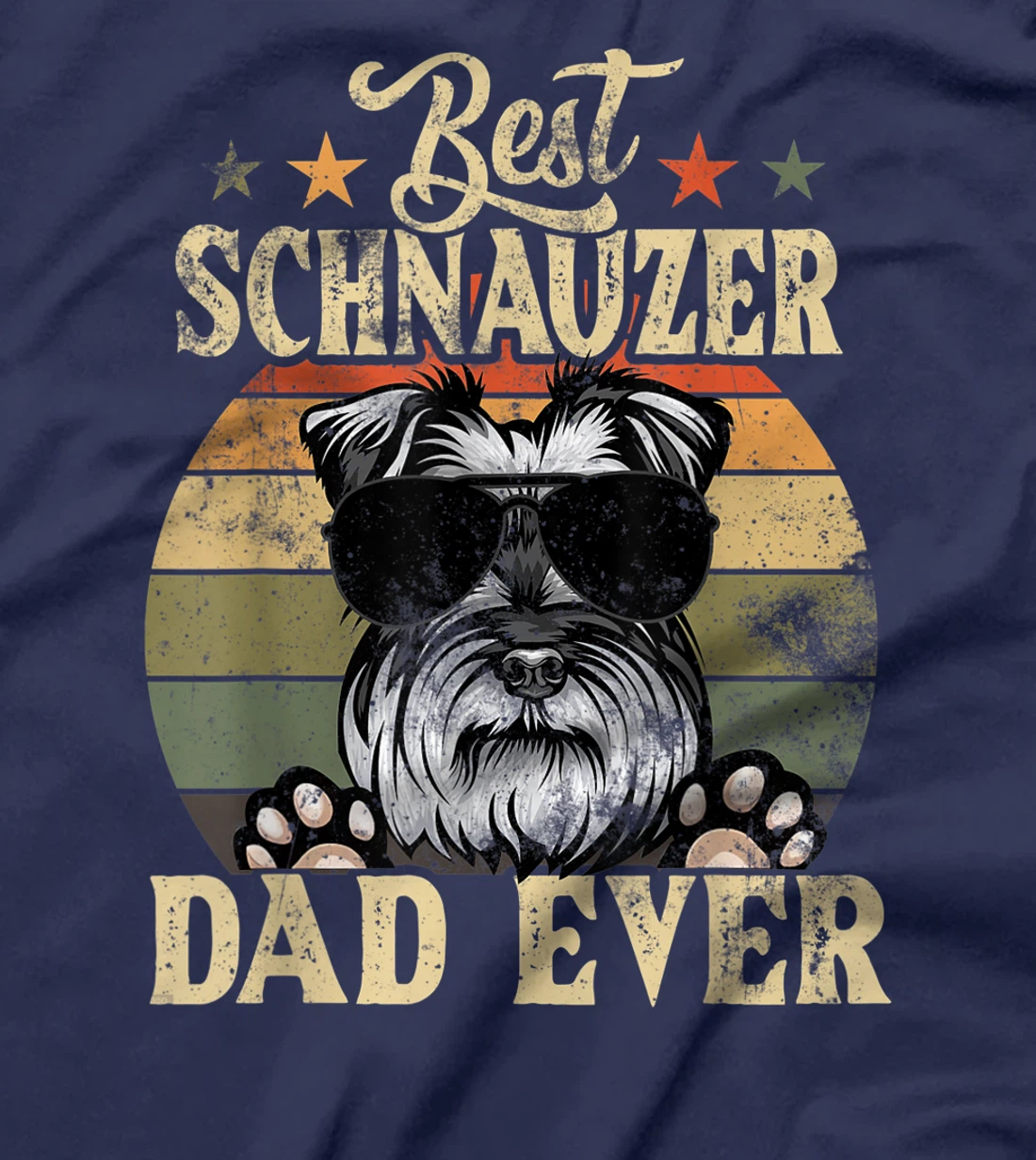 Best Schnauzer Dad Ever Vintage Retro Gift T-Shirt