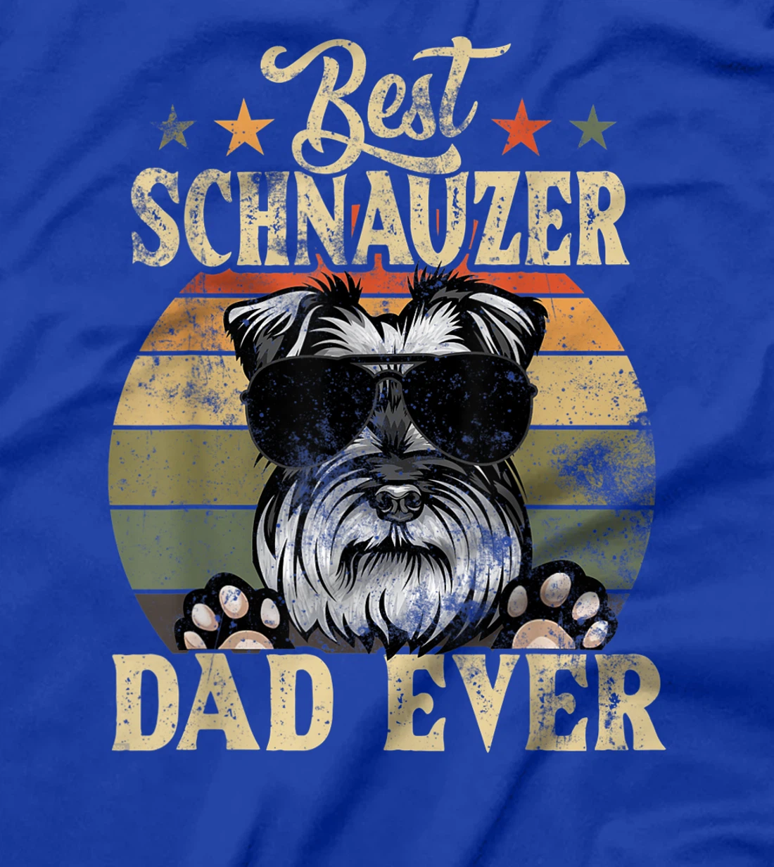 Best Schnauzer Dad Ever Vintage Retro Gift T-Shirt