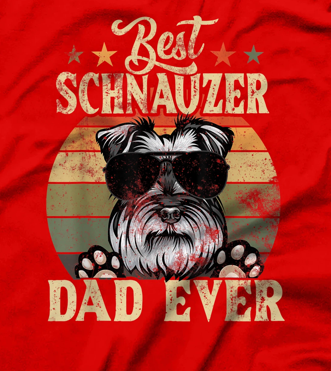Best Schnauzer Dad Ever Vintage Retro Gift T-Shirt