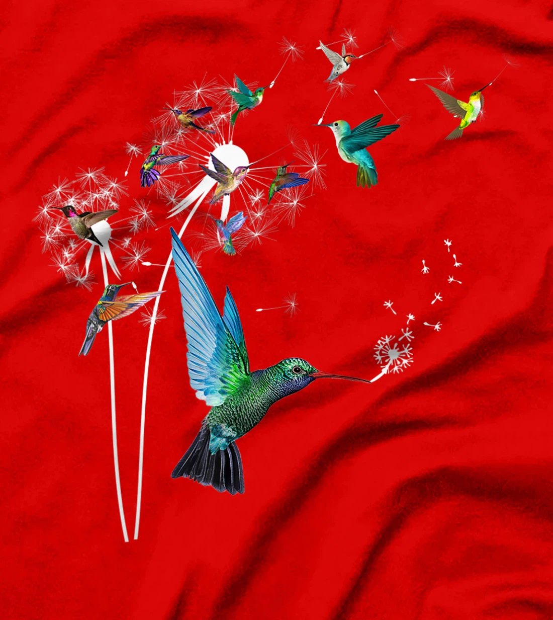 Hummingbird Pajamas Dandelion Flower Bird Watchers T-Shirt