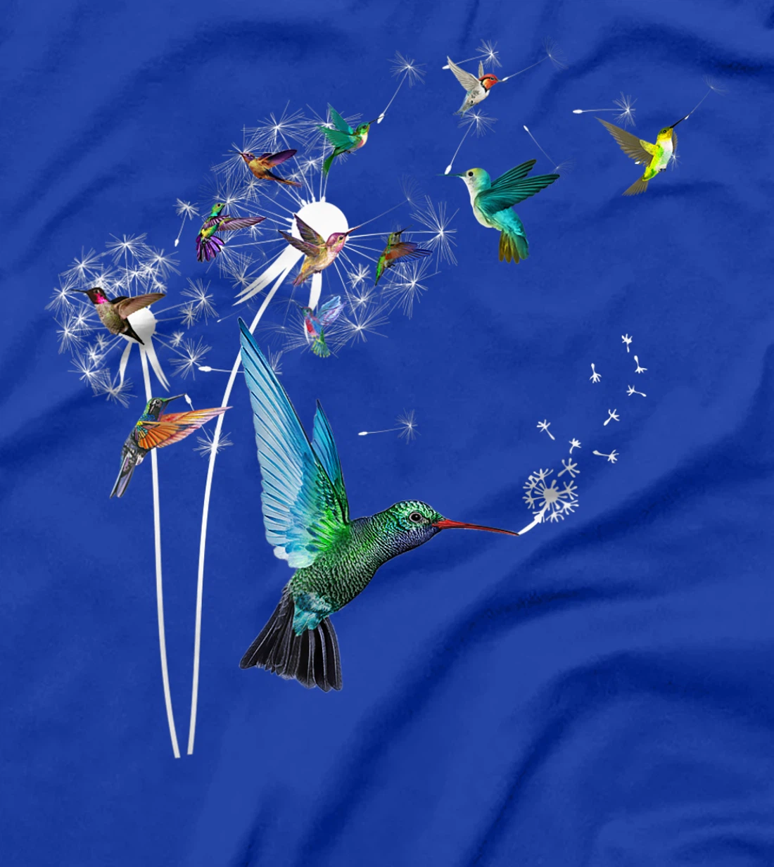 Hummingbird Pajamas Dandelion Flower Bird Watchers T-Shirt